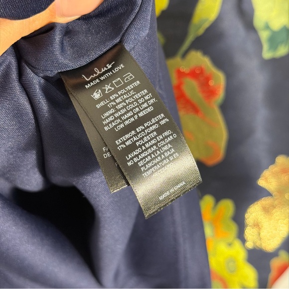 Lulus So Stunning Navy Blue Floral Jacquard Puff Sleeve Mini Dress - Picture 11 of 13